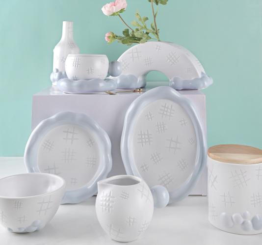 Healing Embossed Grid Ceramic Tableware Series: Illuminating Home Spaces with Gentle Texture Healing Embossed Grid Ceramic Tableware Series: Illuminating Home Spaces with Gentle Texture
