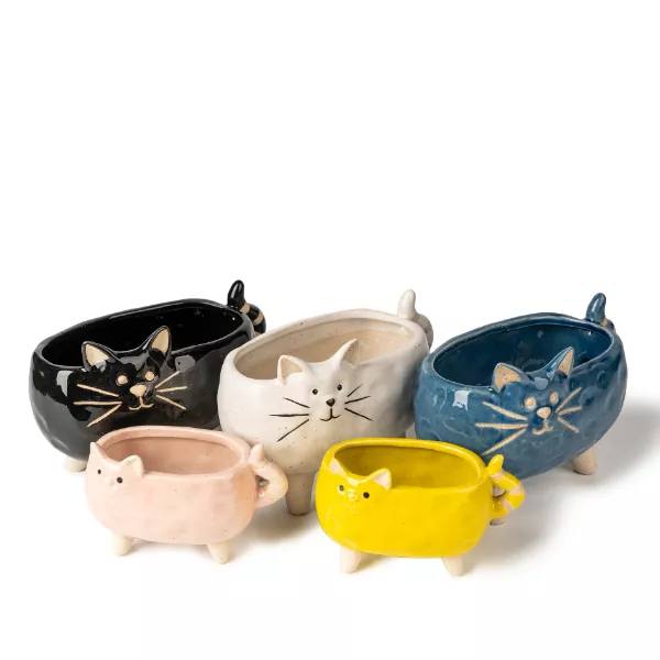 Cat-Shaped Ceramic Candle Holders