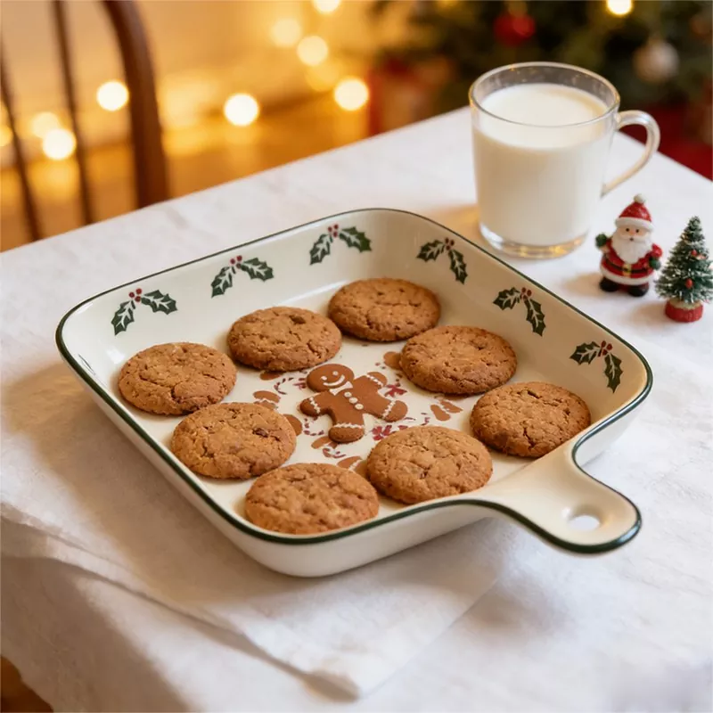 Christmas Gingerbread Man Ceramic Baking Tray