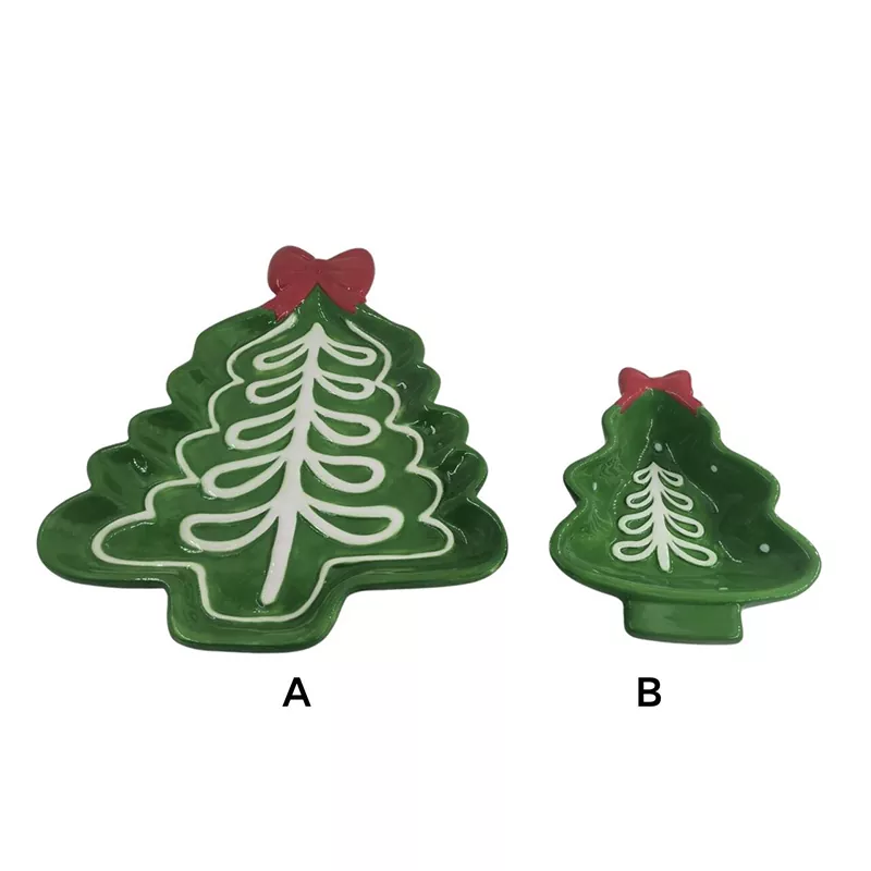 Christmas Tree Plate Hand Painted Holiday Gift