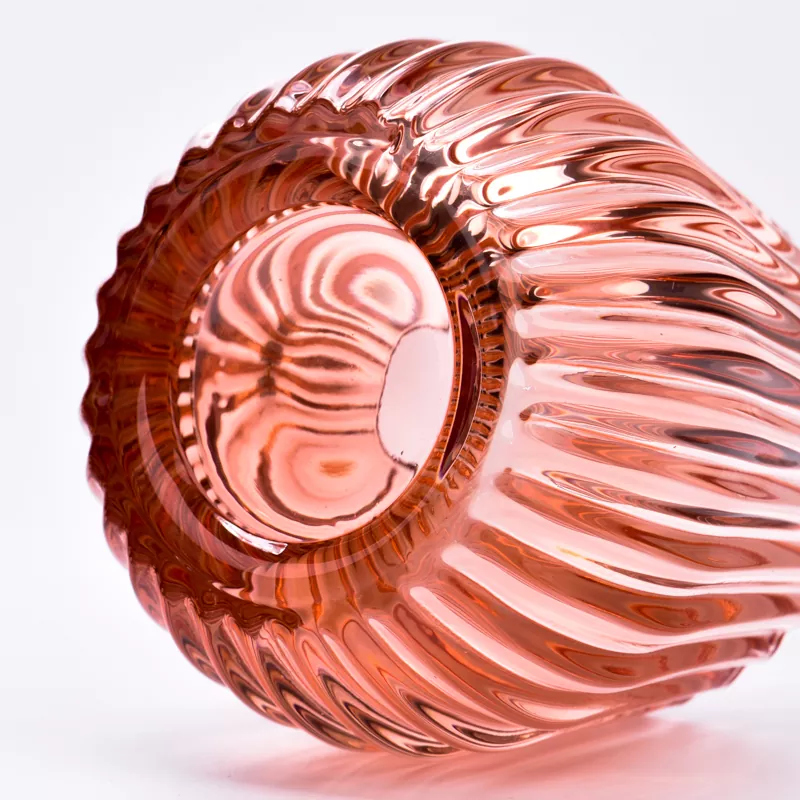 Colorful Striped Glass Candle Holder