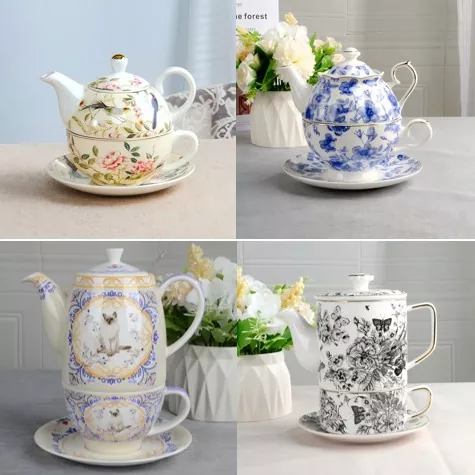 Enchanted Porcelain Cup Set With Teapot