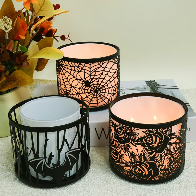 Festival-Themed Metal Ceramic Candle Holders