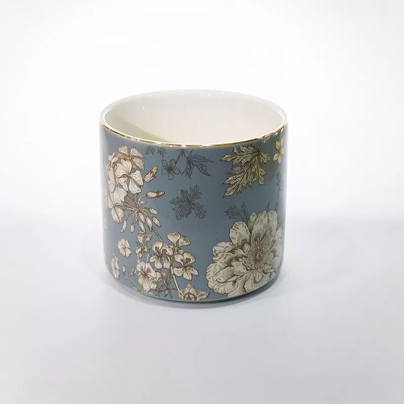 Luxury Floral Coffee Mug With Golden Handle