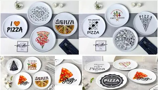 Pizza Themed Ceramic Plate Set