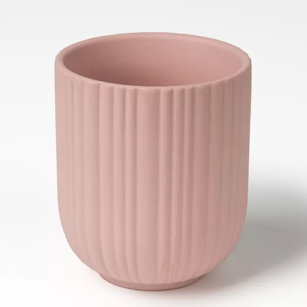 Striped Matte Ceramic Candle Holders